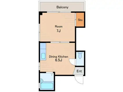 正門ビルII(1DK/2階)の間取り写真