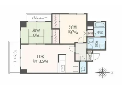鈴木ビル(2LDK/3階)の間取り写真