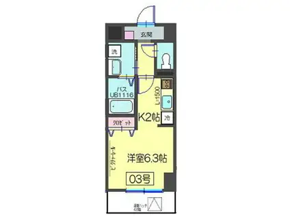 レイラインステージ横濱(1K/5階)の間取り写真