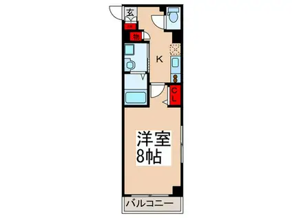 ティーズガーデン高円寺(1K/5階)の間取り写真