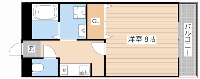 CASA KUMODE(1K/2階)の間取り写真