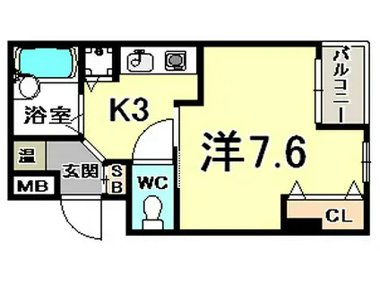 プレサンス神戸メリケンパーク前(1K/8階)の間取り写真