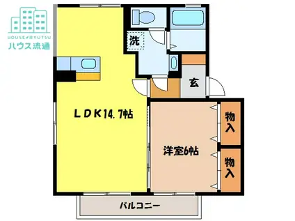セジュールTOMOB(1LDK/2階)の間取り写真