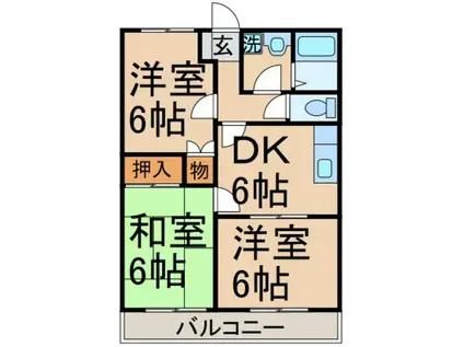 ルミエール瑞穂(3DK/2階)の間取り写真