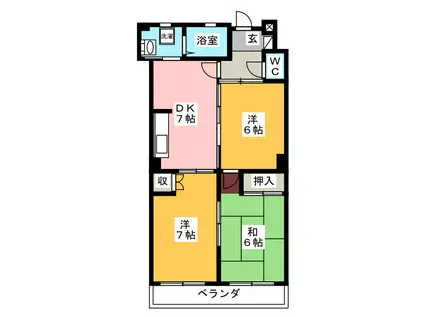 エスペランス(3DK/4階)の間取り写真