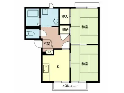 小阪グリーンハイツ(2K/2階)の間取り写真