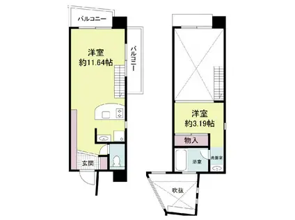 フォレステージュ靭公園(1LDK/6階)の間取り写真