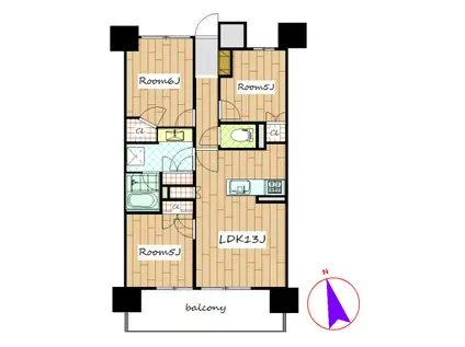 オープンレジデンシア新前橋(3LDK/2階)の間取り写真