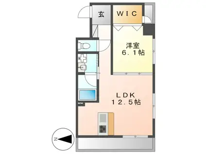 STAR HEIGHTS(1LDK/3階)の間取り写真