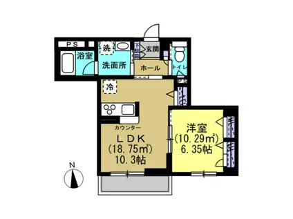 COURT・LARGO(1LDK/1階)の間取り写真