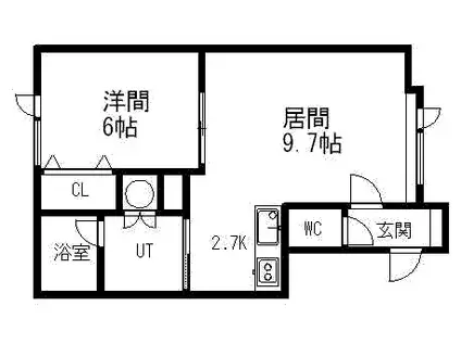 グレイス緑町(1LDK/2階)の間取り写真
