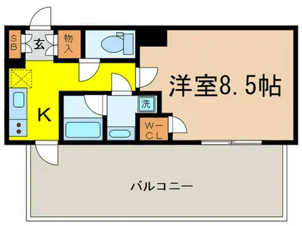 メイクスデザイン学習院下(1K/5階)の間取り写真