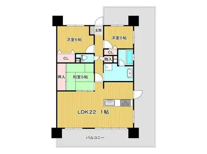 アルファステイツ宍道湖II(3LDK/8階)の間取り写真