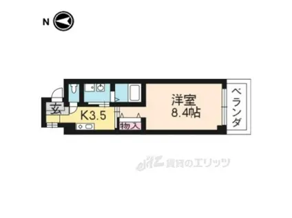 ドムスタレイア(1K/1階)の間取り写真