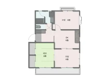 ファインリーJUN(3DK/2階)の間取り写真