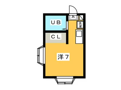 エルクエント(ワンルーム/1階)の間取り写真