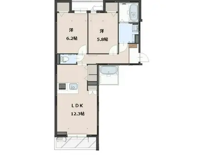 グラン・ルミエール(2LDK/1階)の間取り写真