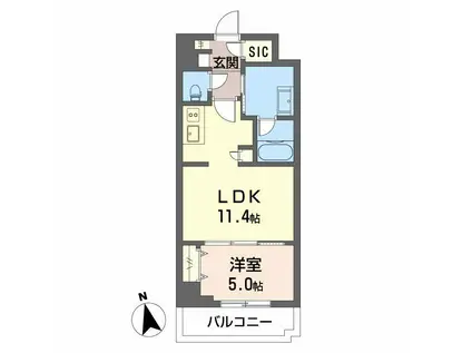ロイジェント新栄II(1LDK/8階)の間取り写真
