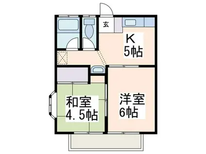 第10もえぎ野ハイツ(2K/2階)の間取り写真