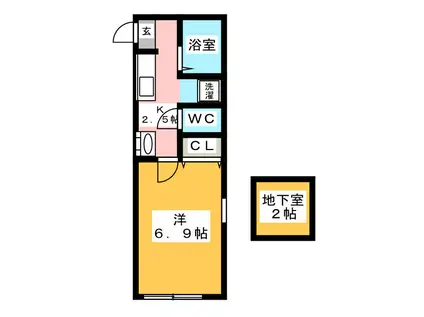 プラチナ通(1K/1階)の間取り写真