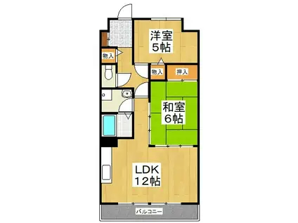 リアライズ円山(2LDK/2階)の間取り写真