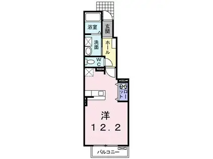 プロッシモ・ジョイ III(ワンルーム/1階)の間取り写真