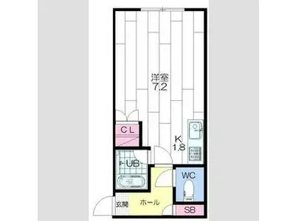 ロアールN21(1K/3階)の間取り写真