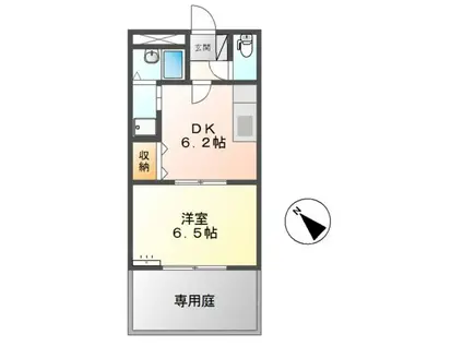 エバーガーデン大堀(1DK/1階)の間取り写真