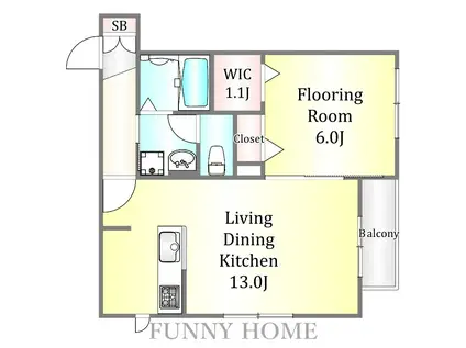 NOUVELLE MAISON(1LDK/1階)の間取り写真