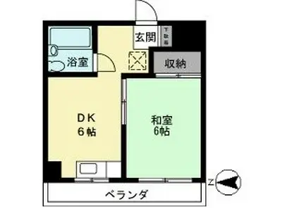 めかりビルB(1DK/3階)の間取り写真