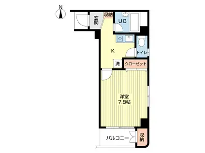 LILAS 湘南(1K/2階)の間取り写真