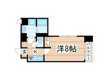 ガーネットヒルズ上杉(1K/2階)の間取り写真