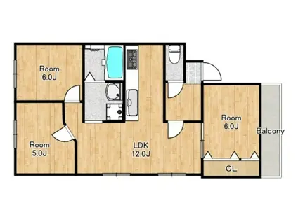 インヴェルノ生野(3LDK/4階)の間取り写真