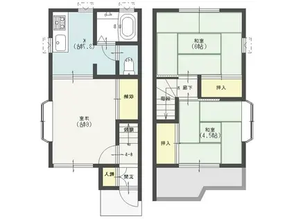 ダイワハイツ梅郷 D棟(3K/1階)の間取り写真