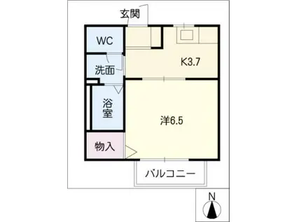 メゾンR&A X(1K/2階)の間取り写真