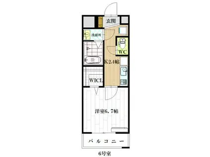 ルミエール久宝寺II(1K/4階)の間取り写真