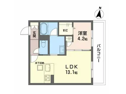 MAISON DE ASHLEY(1LDK/1階)の間取り写真