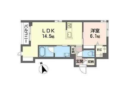 シャンテ ユー II(1LDK/1階)の間取り写真