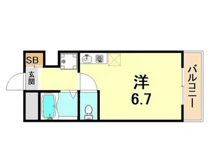 シャルムメゾン本庄(ワンルーム/1階)の間取り写真