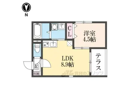 グラン雁金町(1LDK/1階)の間取り写真