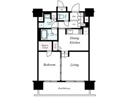 CASSIA錦糸町(1LDK/4階)の間取り写真