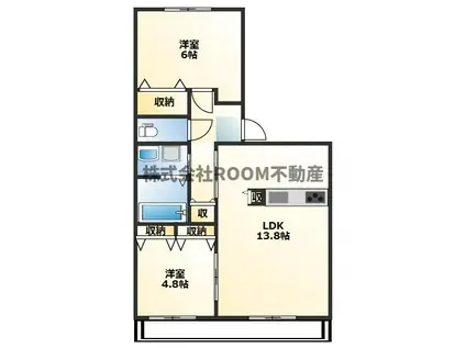 MIRACLE GARDEN(2LDK/3階)の間取り写真