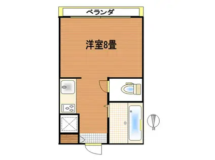 メゾン高徳(1K/6階)の間取り写真