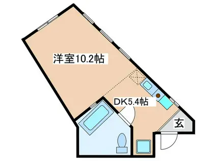 スタイリッシュハウス アップル&サムシングエルス(1DK/1階)の間取り写真