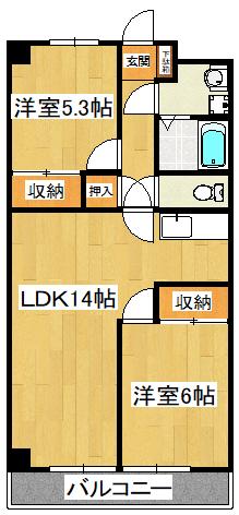 リアライズ市川原木(2LDK/1階)の間取り写真