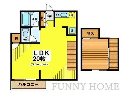 オラージュ(1LDK/2階)の間取り写真