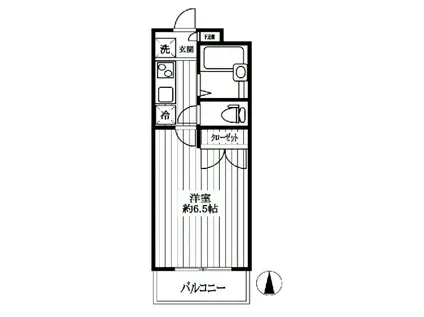 エスコート芝浦(1K/6階)の間取り写真