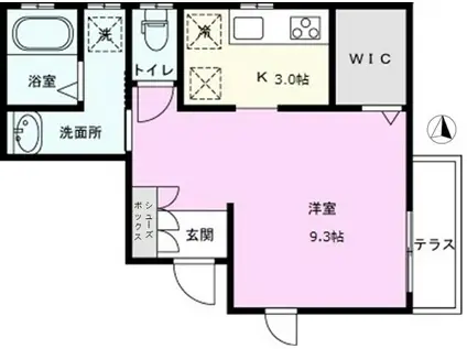 LA NEIGE ラネージュ(ワンルーム/1階)の間取り写真