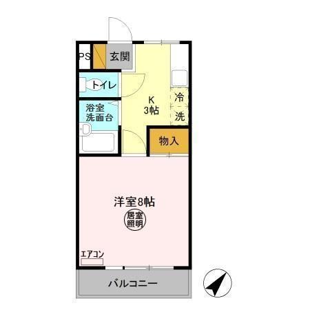 アーバンヒルズかしまI(1K/2階)の間取り写真