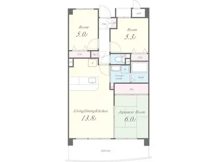 アーバン西取石(3LDK/1階)の間取り写真